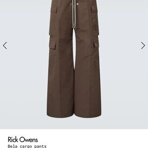 Rick Owens Dark Brown Cargo Pants New
